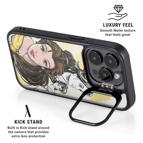 Disney Princess Belle Sketch iPhone 14 Pro Kickstand Case